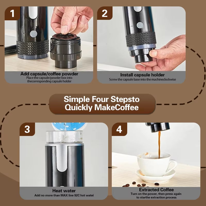Portable Capsule Coffee Maker Electric Coffee Brewer for Ground Coffee and KCUP Capsule Coffee without Heat Function